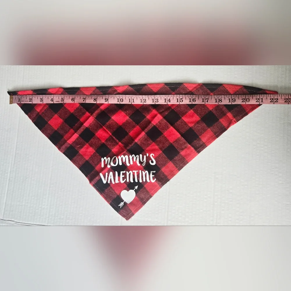 Valentine Dog Bandanas Bundle – Red Buffalo‎ Plaid “Mommy’s Valentine” & More
